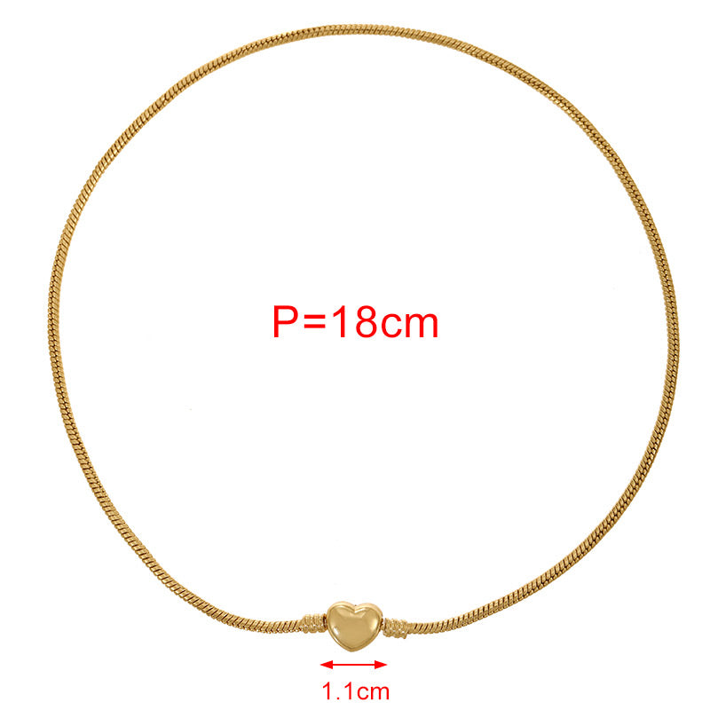 Collar Corazón Dorado (Dijes) Chapa de Oro 2W8
