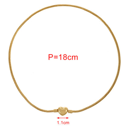 Collar Corazón Dorado (Dijes) Chapa de Oro 2W8