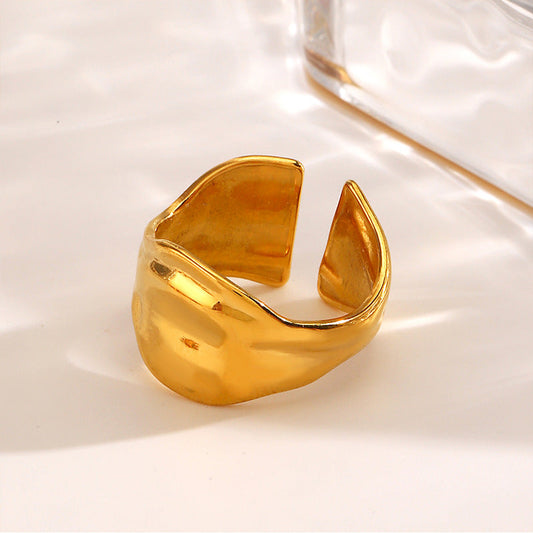 Anillo Dorado Acero Inox R32