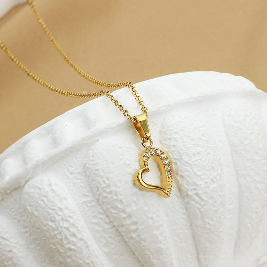 Collar Corazón Dorado Acero Inoxidable    2T5