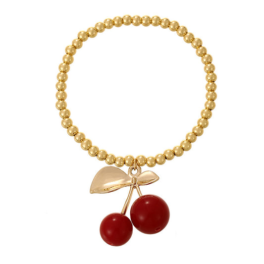 Pulsera Dorada Cerezas 1Z3
