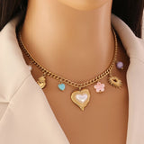 Collar Con Charms Corazon  3D2