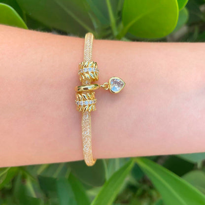 Pulsera Dorada Corazón Chapa de Oro  1i6