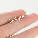 Aretes LOVE YOU Dorado Acero Inoxidable  2B4