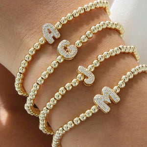 Pulsera Inicial Zirconias Chapa de Oro