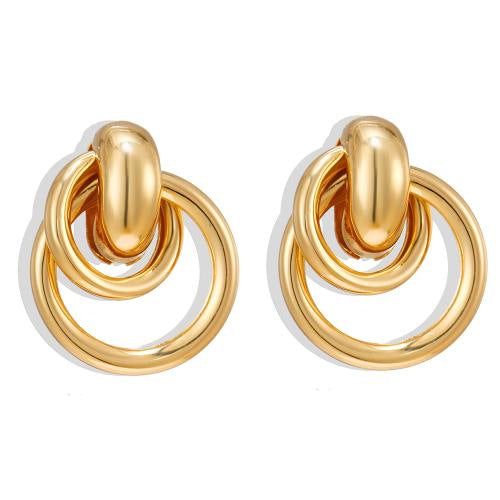 Aretes Arracada Dorada Aros Nudo 2BB6