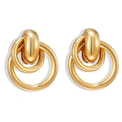 Aretes Arracada Dorada Aros Nudo 2BB6