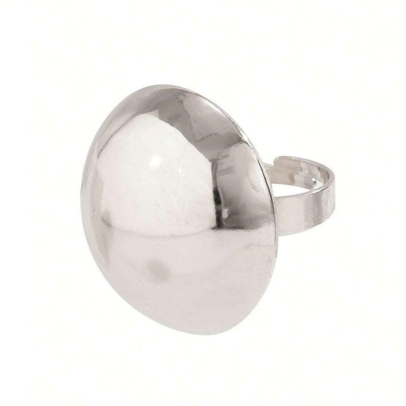 Anillo Esférico Plateado Acero Inoxidable 1E2