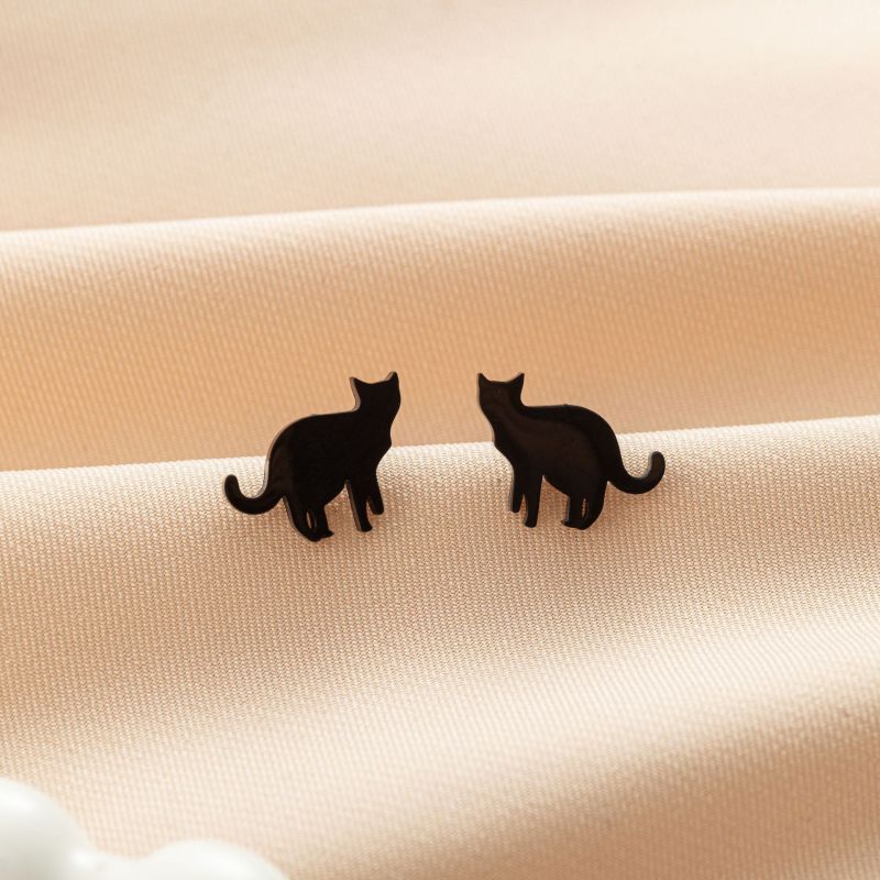 Piercing Gato Negro Acero Inoxidable R30