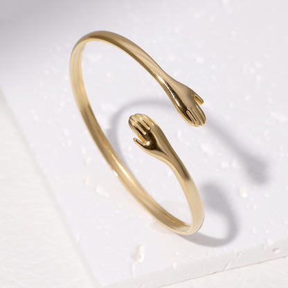 Pulsera Dorada Abrazo Acero Inoxidable  1U5