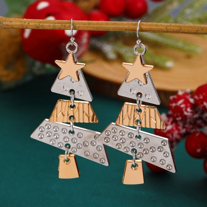 Aretes Árbol de Navidad Oro-Plata