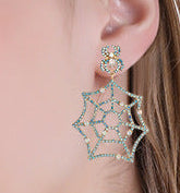 Aretes  Araña y Telaraña Brillante
