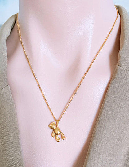 Collar Dorado Oso Colgado  Acero Inoxidable R23