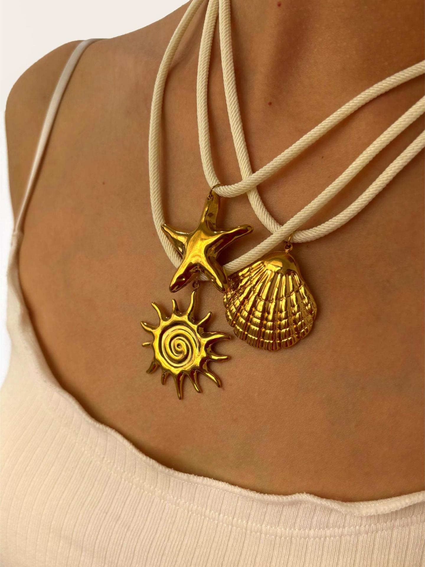 Collar de Cuerda Sol Dorado Acero Inoxidable 1o6