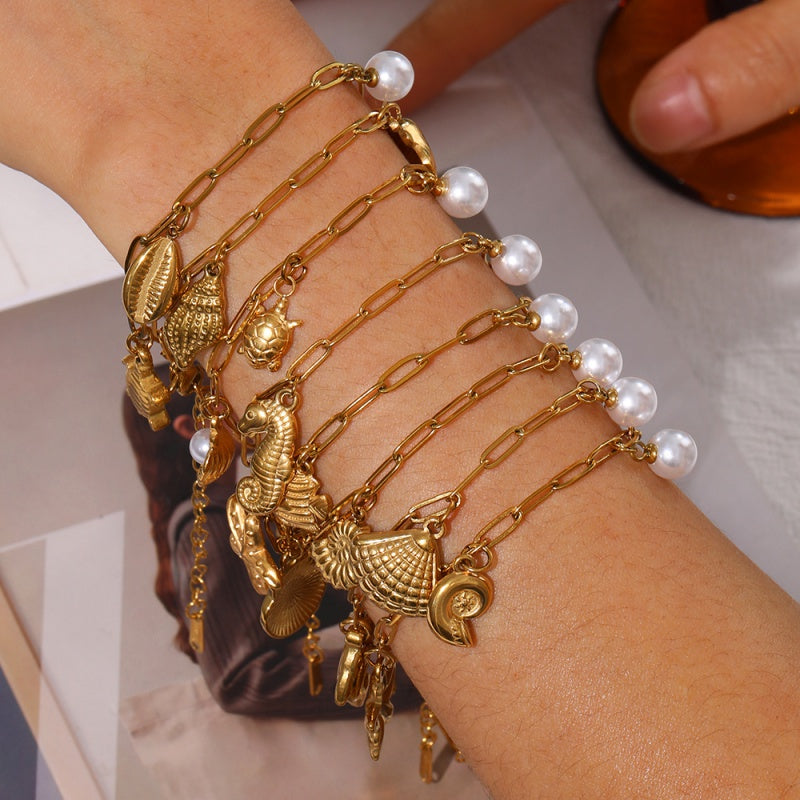 Pulsera Charms Caballito  Acero Inoxidable 1Z7