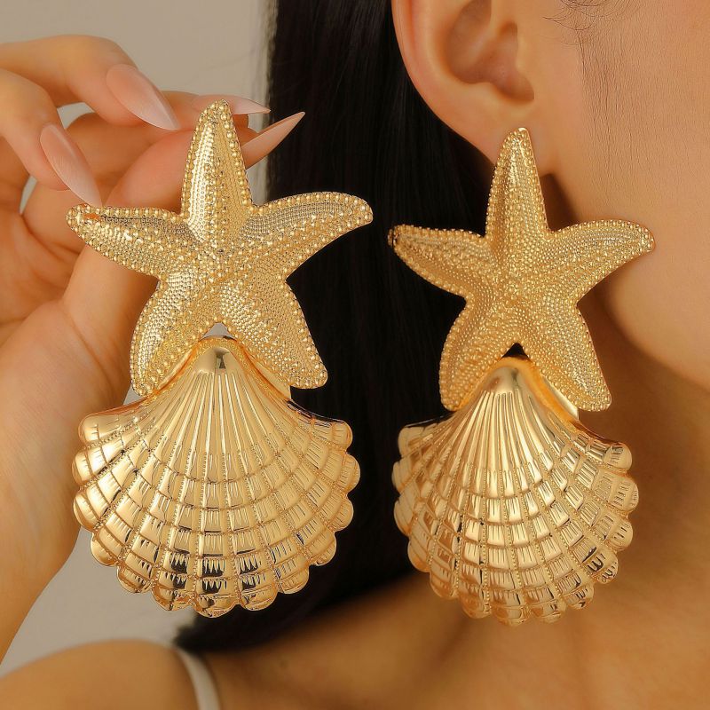 Aretes Gran Estrella Concha 1G8