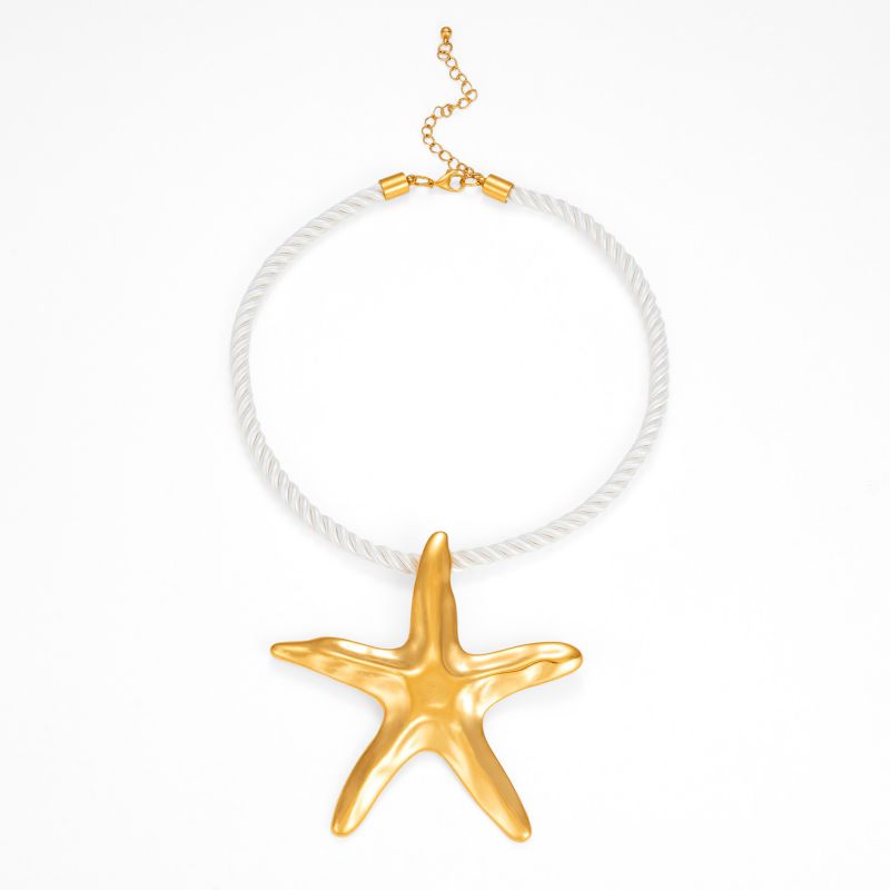 Collar Gran Estrella de Mar Dorada Acero Inoxidable 4E19