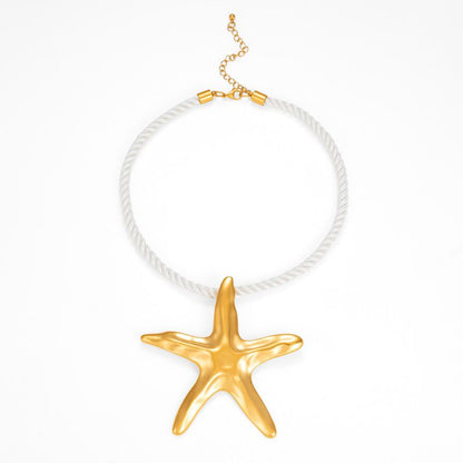 Collar Gran Estrella de Mar Dorada Acero Inoxidable 4E19