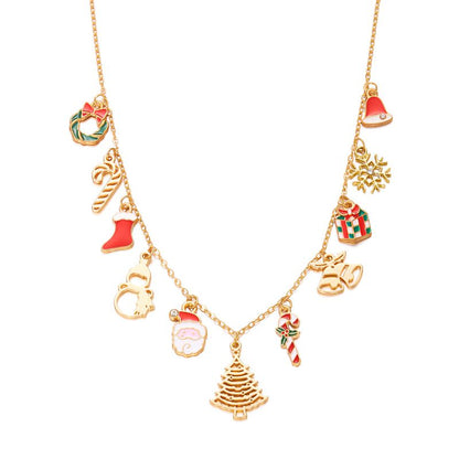 Collar Dorado Charms Navideños