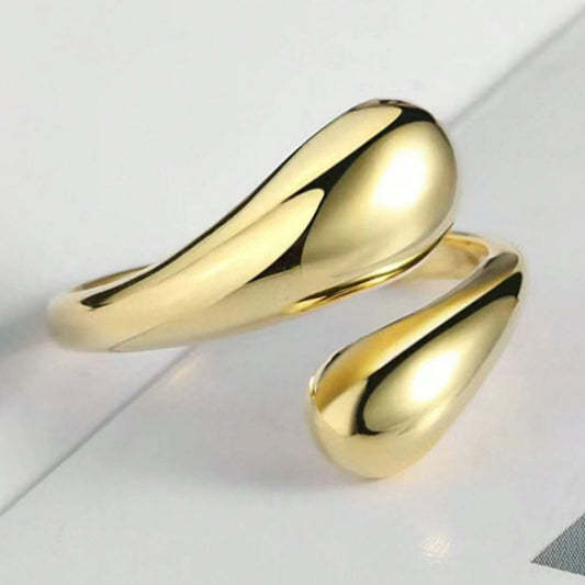 Anillo Dorado Encontrado Acero Inoxidable 1Q6