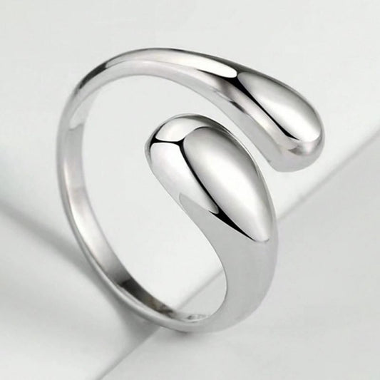 Anillo Plateado Encontrado Acero Inoxidable 3D2