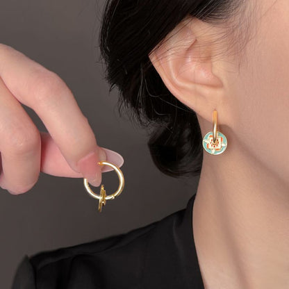 Aretes Rondanas de Colores Chapa de Oro 1S6