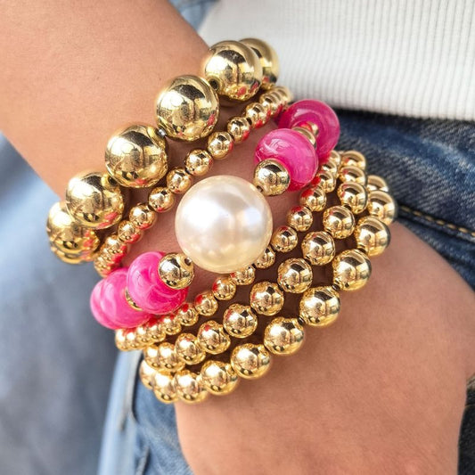 Set 6 Pulseras Bolitas 1o8