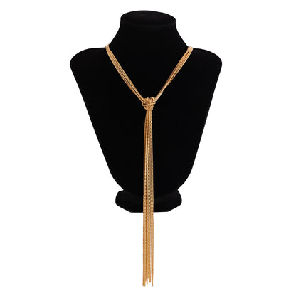 Collar Dorado de Flecos Largo