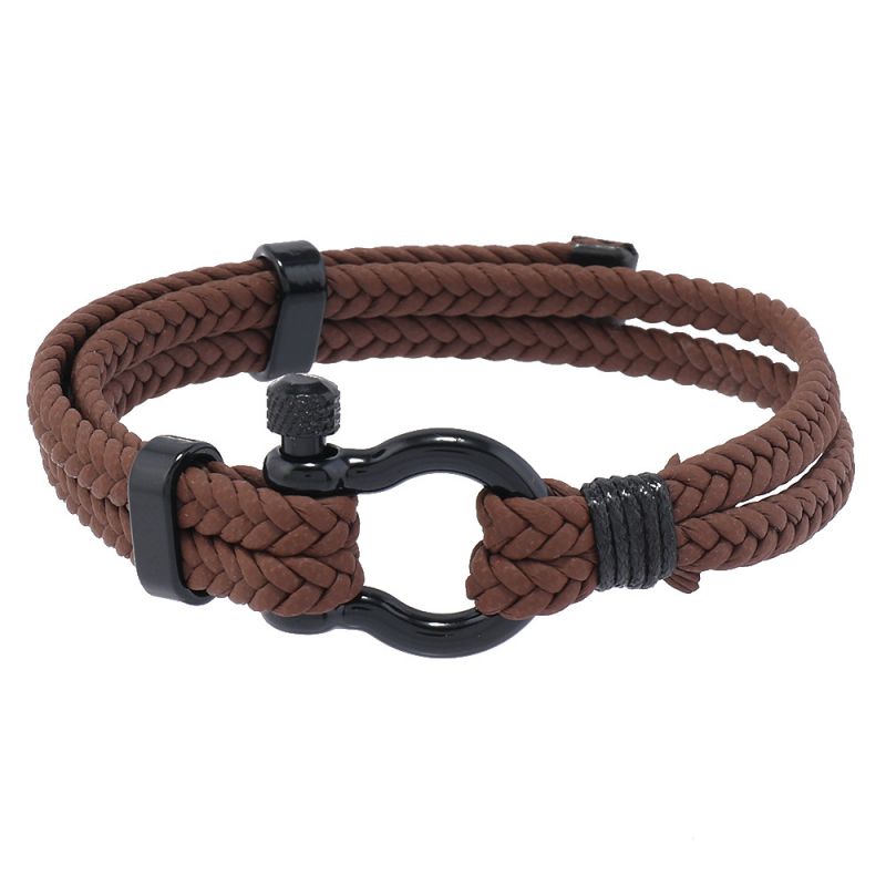 Pulsera para Caballero Cuero Trenzado