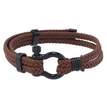 Pulsera para Caballero Cuero Trenzado