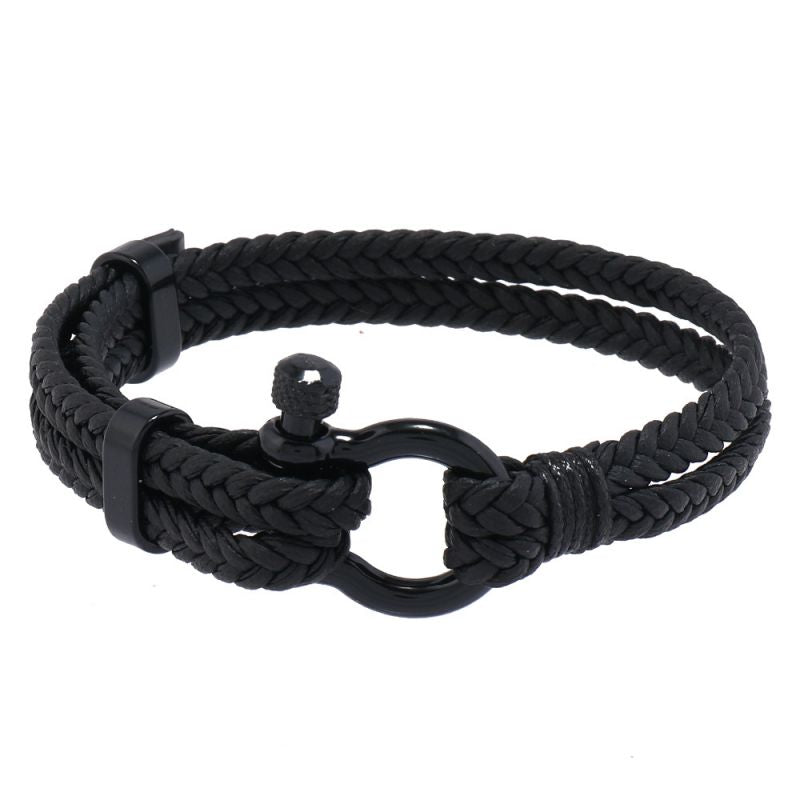 Pulsera para Caballero Cuero Trenzado