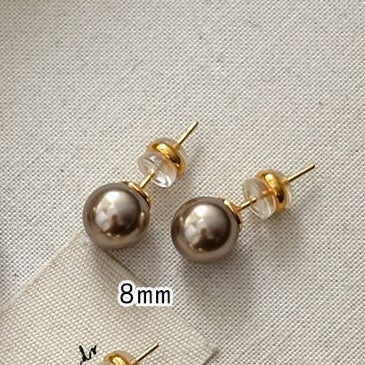 Aretes Perla Ocre Chapara de Oro  1X5