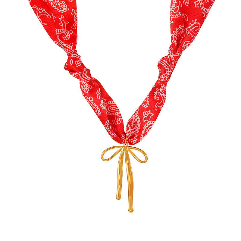 Collar de Cinta Estampada Lazo