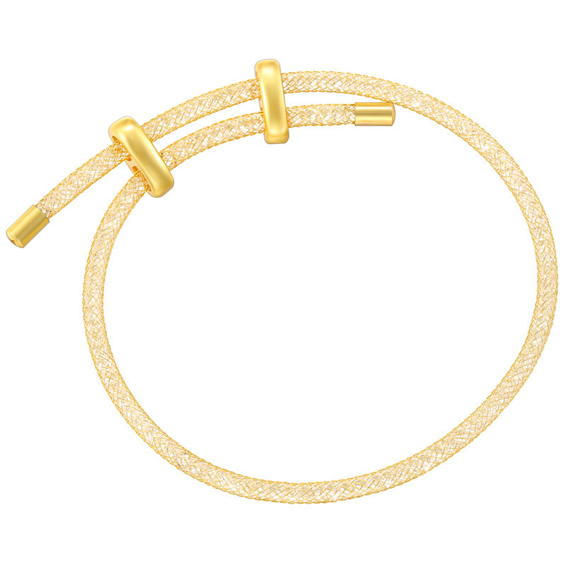 Pulsera Malla Dorada Chapa de Oro  1Q5