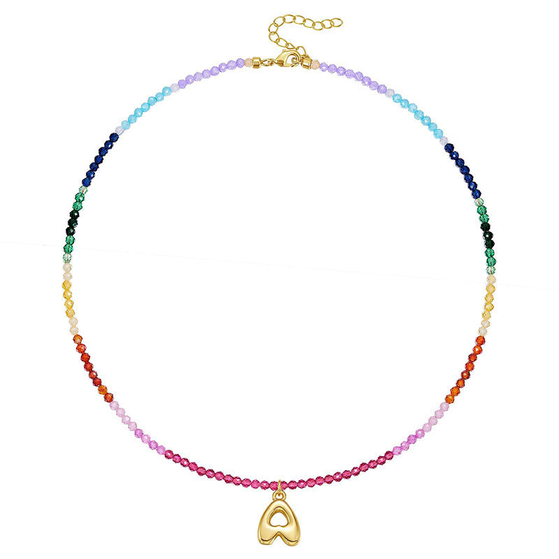 Collar Bolitas de Colores Letra A 2M5