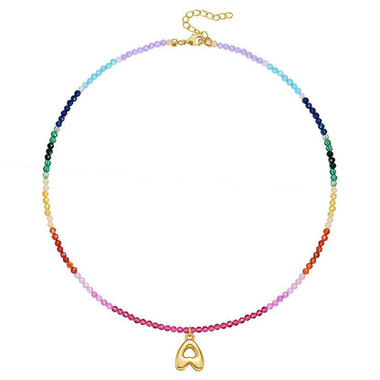 Collar Bolitas de Colores Letra A 2M5
