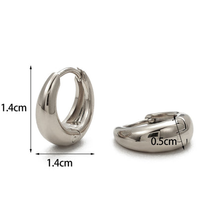 Aretes Arracadas Plateadas Acero Inoxidable 1.5cm  1A5