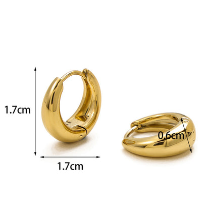 Aretes Arracadas Doradas Acero Inoxidable 1.7cm  1x6