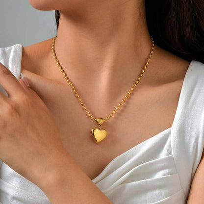 Collar Dorado Corazón Acero Inoxidable 1V5