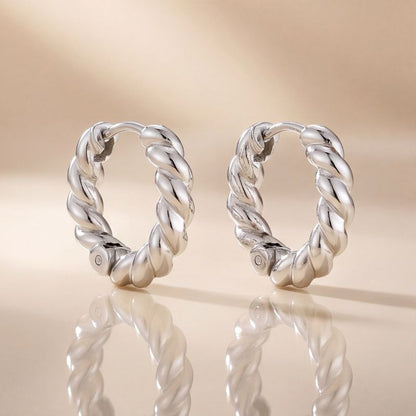 Aretes Plateados Arracada Kroll Acero Inoxidable