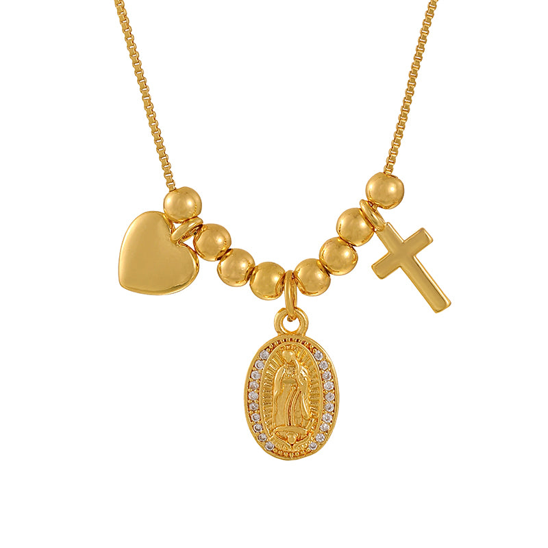 Collar Dorado Cruz Zirconias Chapa de Oro (Copia)