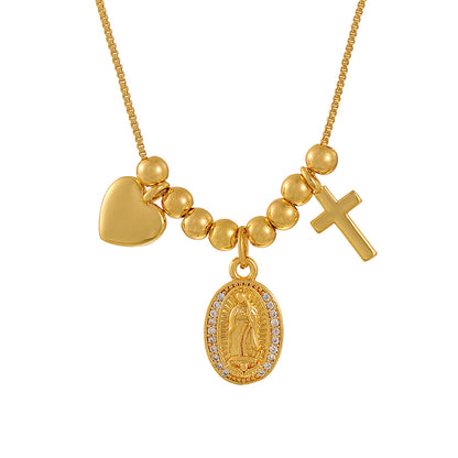 Collar Dorado Cruz Zirconias Chapa de Oro (Copia)