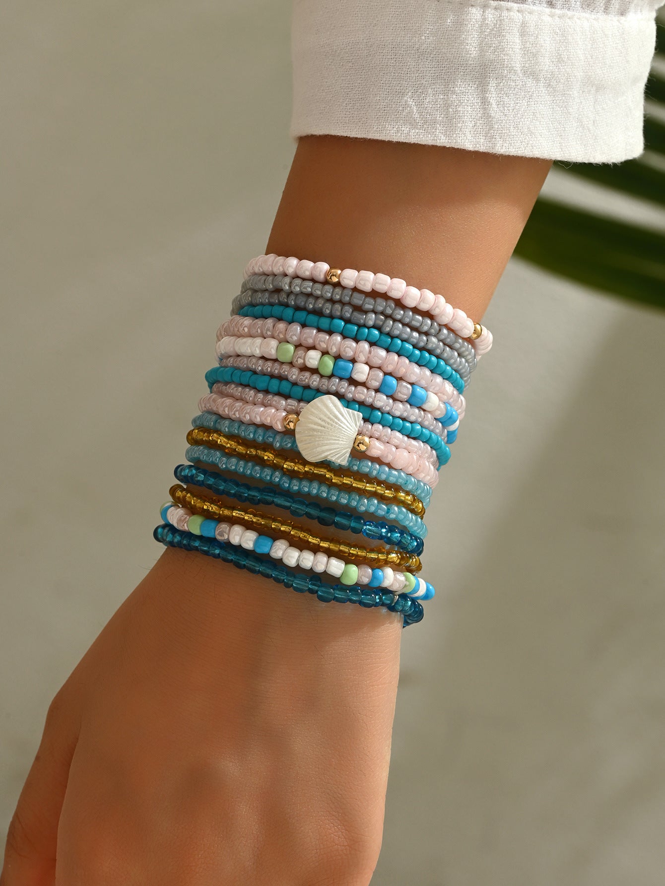 Set Pulseras de Cuentas de Colores Azules  1S3