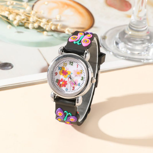 Reloj Negro Mariposas y Colores  R2