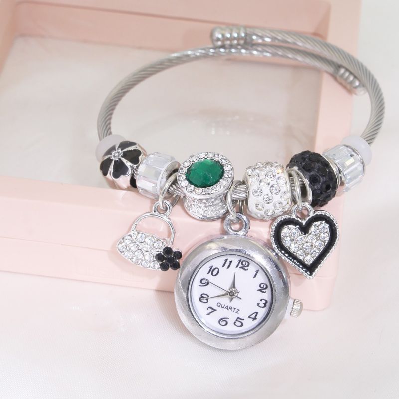 Reloj Pulsera Plateada Charms  Acero Inoxidable Li8