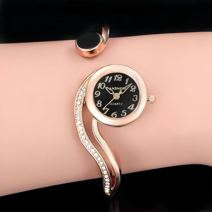 Reloj Pulsera Oro Rosa Carátula Oscura  R9