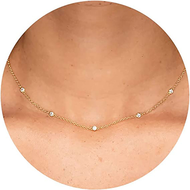 Collar Dorado y Zirconias Chapa de Oro 2P5