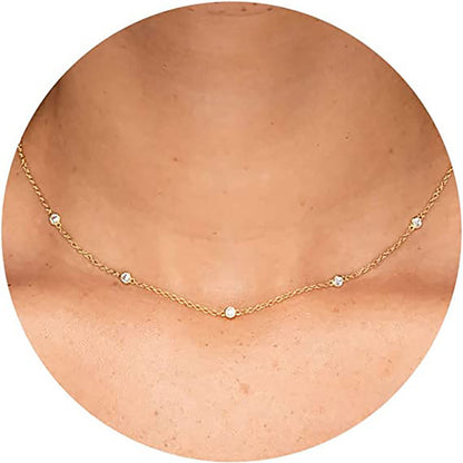 Collar Dorado y Zirconias Chapa de Oro 2P5