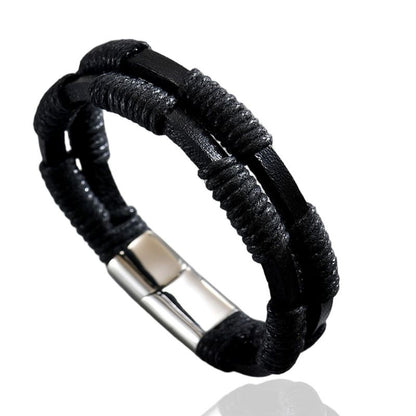 Pulsera Negra Nudos de Hombre Acero de Titanio