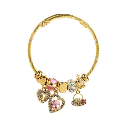 Pulsera Dorada Charms Acero Inoxidable